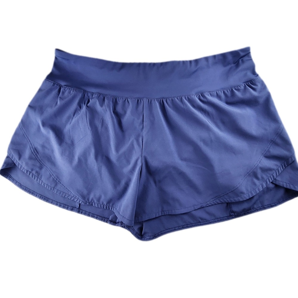 Avia Womens Running Shorts XL Blue Tulip Hem Lined Performance Athletic